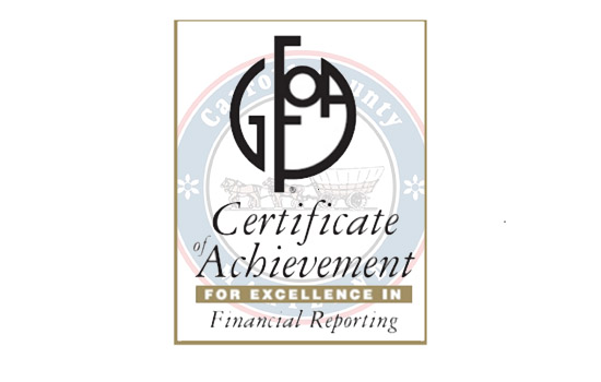County Government Awarded for Excellence in Financial Reporting