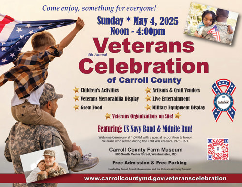 Veterans Celebration Flyer Event held on May 4 2025 at Farm Museum