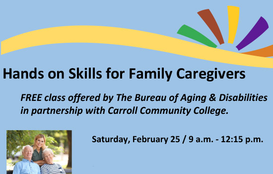 Hands on Skills for Caregivers Workshop 2/25